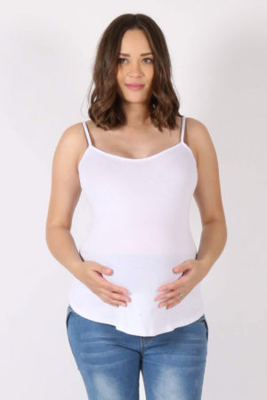 Linda Cami | Maternity Top | White | Full Length Front Angled View | Maternity Wear South Africa